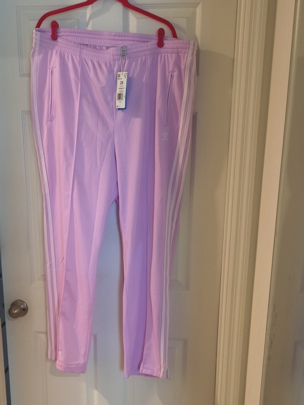 adidas Light Purple Track Pants with White Side Stripes